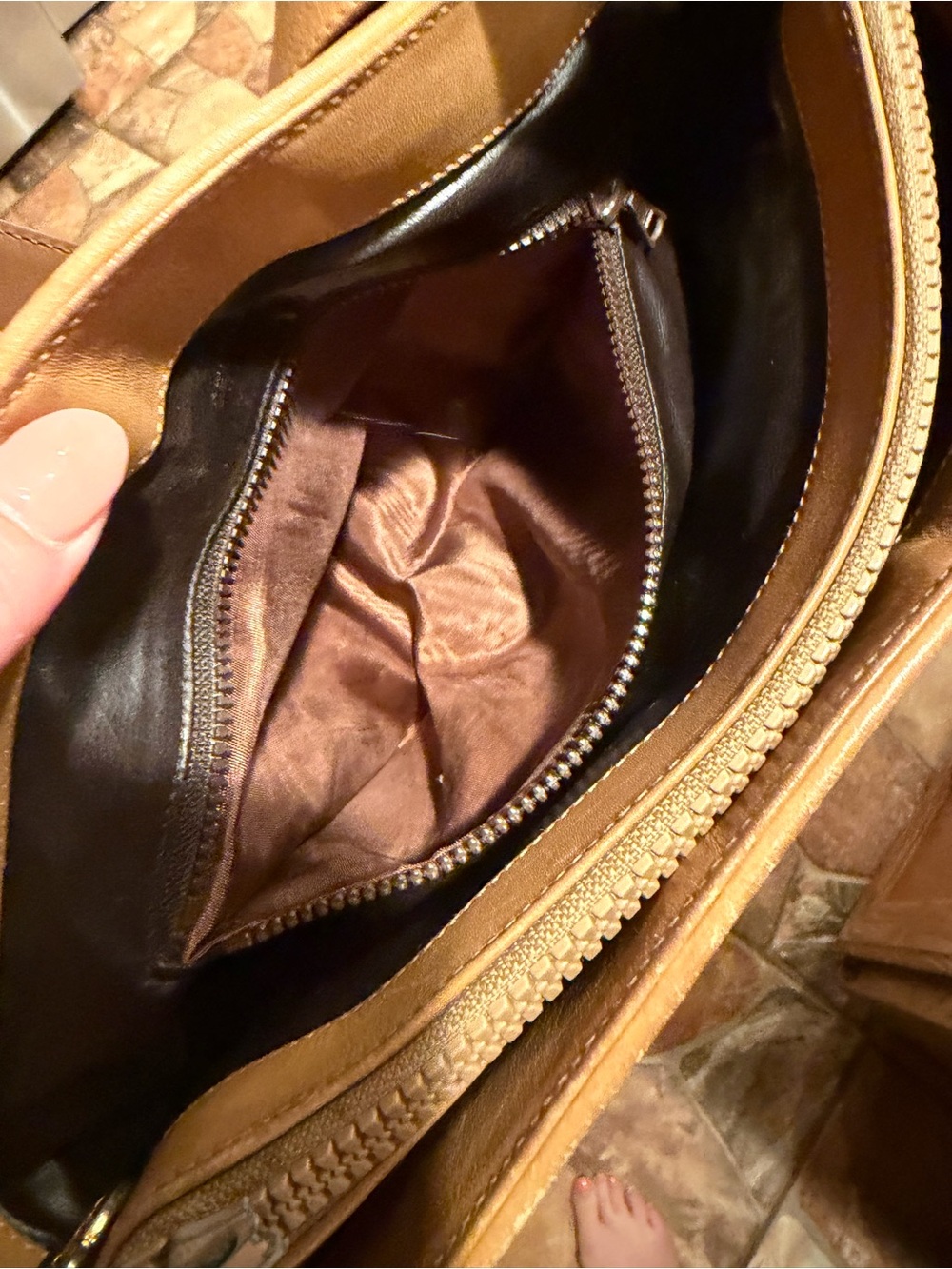Authentic Celine Vintage 90’s Cognac Monogram Crossbody Bag Leather Trim - Picture 15 of 15